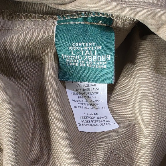LL Bean Timberledge Zip Off Hiking Pants Khaki Tan Mens L Tall Utility Trail - Picture 6 of 10